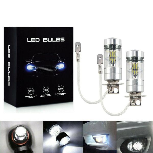 

other lighting system 100w h3 led fog light driving bulb 12/24v lamp headlamp 10000lm white 6000k car headlight replacement accessories