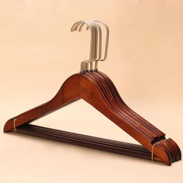 

hangers & racks 10pcs/lot vintage solid wood hanger clothes rack nonskid wooden