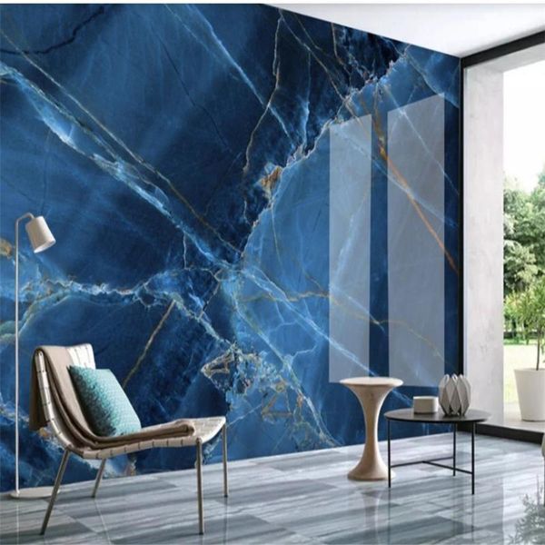 

wallpapers custom 3d po wallpaper morden blue marble murals for living room