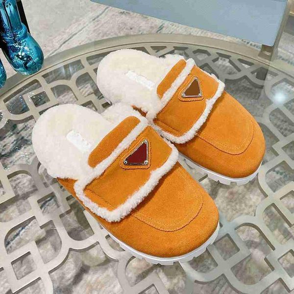 

slippers women autumn shoes female elegant fashion wool chaussure casual sandalias ladies orange slides sweet winter indoor, Black