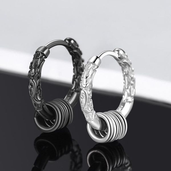 

stud hip-hop genuine 925 sterling silver earring for women rock aros mujer oreja jewelry peace earrings girls, Golden;silver