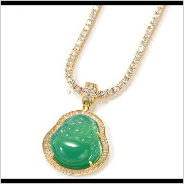 

& pendants drop delivery 2021 hip hop necklace jewelry chalcedony maitreya pendant iced out buddha gold sier necklaces 5sdmb, Silver