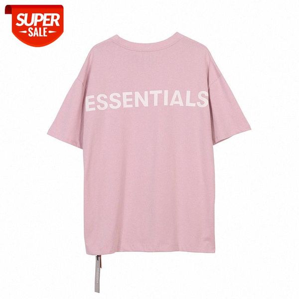 

streetwear men fog essentials 3m reflective letters short-sleeved t-shirt #7s9o, White;black