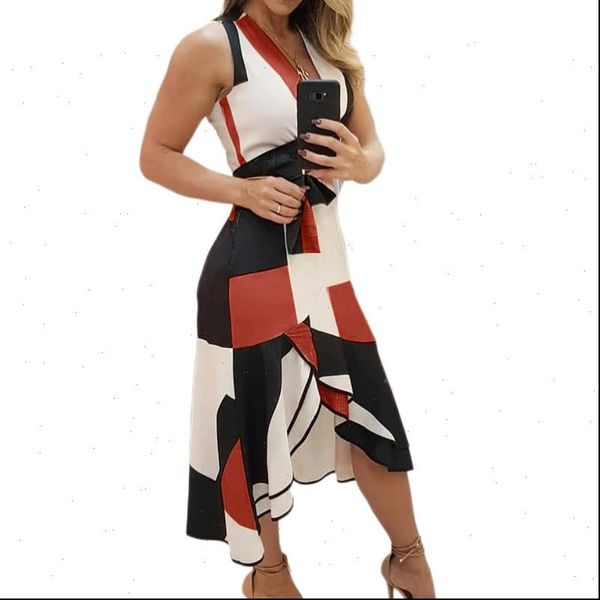 

summer women dresses deep v neck sleeveless long color block dress evening party fashion formal, Black;gray