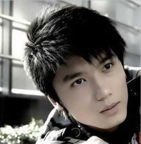 

men's straight men's short hair breathable chemical fiber wig headgear, Black