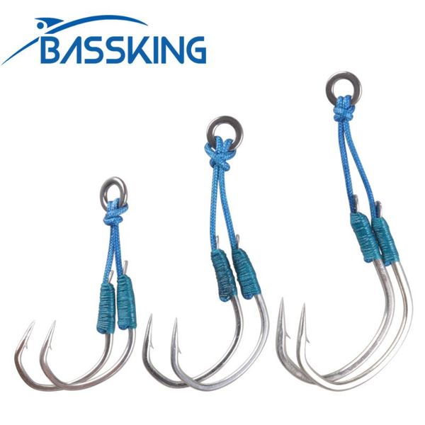 

fishing hooks bassking 4pcs hook cast jigs assist barbed jig jigging with thread feather pesca sea casting