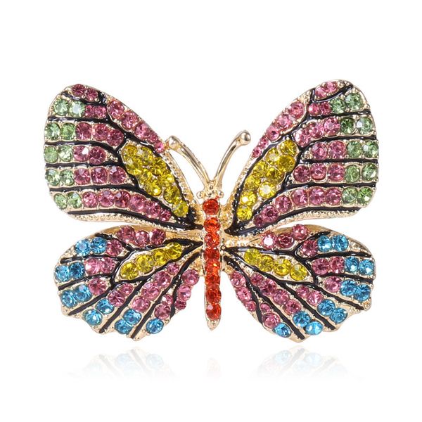 

factory cartoon animal brooch alloy diamond high end personality butterfly brooch temperament clothing accessories pin brooch christmas