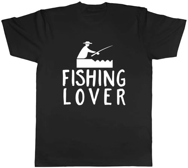 

fishing lover mens t-shirt tee, White;black