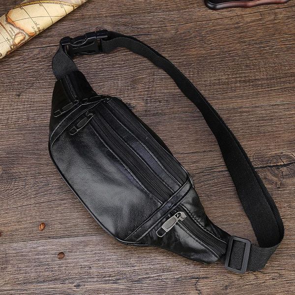 

qiuyin chic mens male waist bags travel belt vintage fanny pack chest hip waterproof pouch korean bum