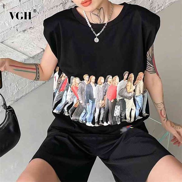 

cartoon print t shirt for women o neck short sleeve hit color loose shirts females summer fashion clothing stylish 210531, White