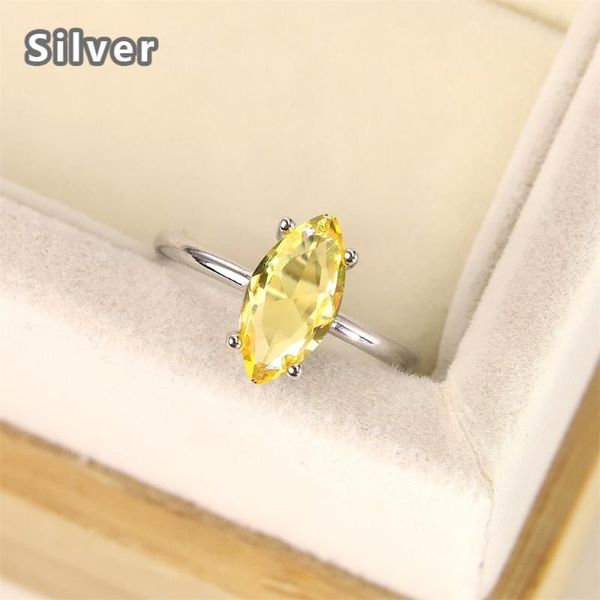 

cluster rings european and american fashion s925 sterling silver z ring zircon drop crystal jewelry lady gift, Golden;silver