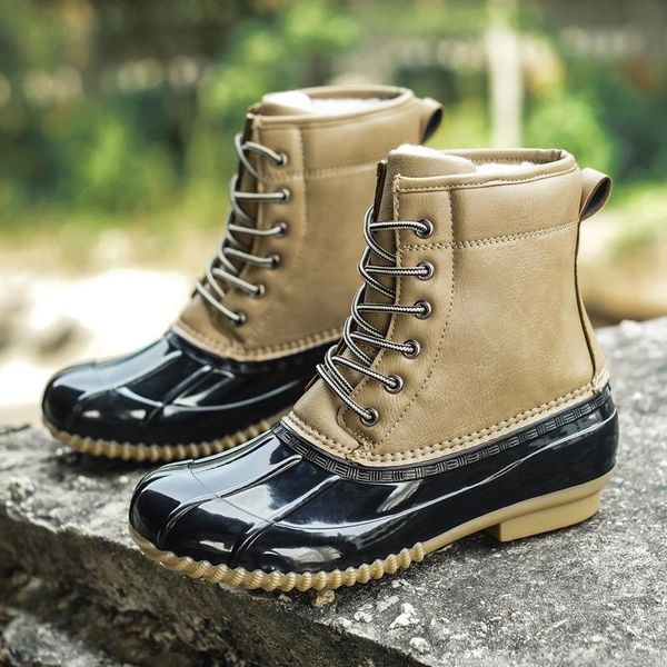 

boots 2021 winter women's thick bottom warm cotton shoes women plus velvet casual sneakers lace-up non-slip snow, Black