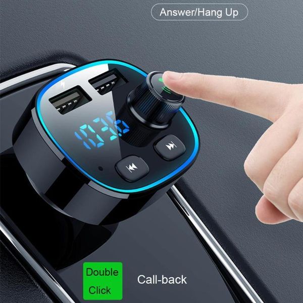 

car audio mp3 player bluetooth receiver dual usb display multi-function charger digital universal u disk cigarette ligh p5f0