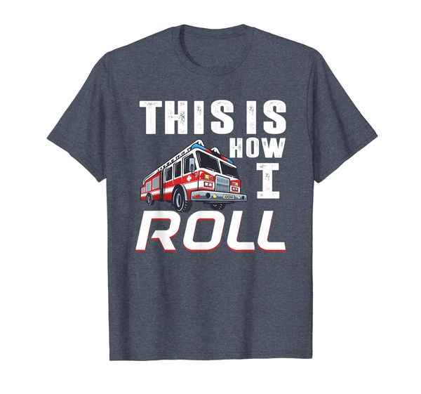 

this is how i roll fire truck t shirt firefighter boys girl, White;black