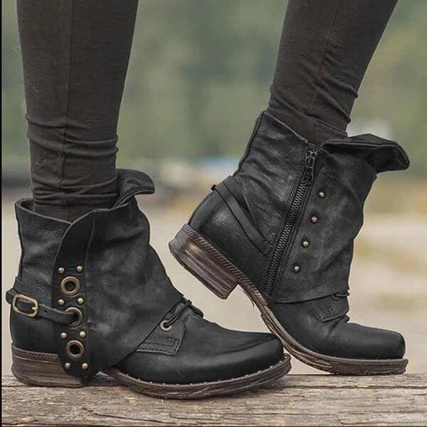

dress shoes womens ankle boots riveite herd of women lace up to fall apartments cool woman high shoes lady big size adt2, Black