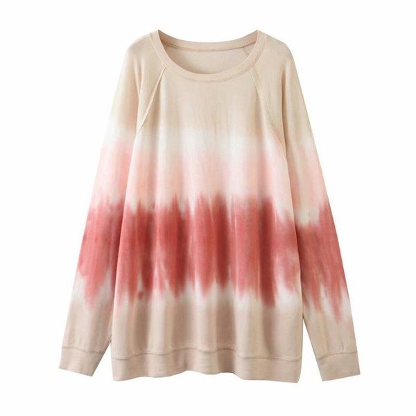 

women's hoodies & sweatshirts xz - 2517, 2021 summer europe and the united states female round collar tie-dye fleece, Black