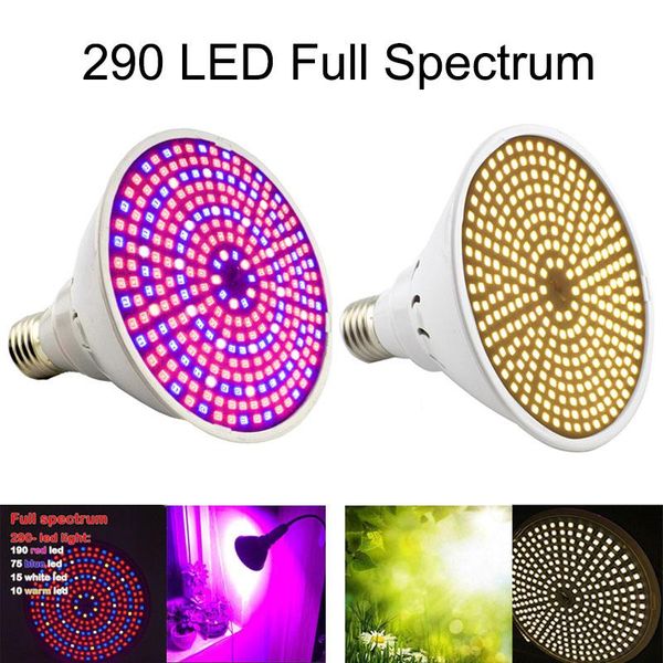 

grow lights full spectrum 290 led indoor plant light bulbs e27 lamp veg cultivo growth hydro sunlight phyto flower electron u27