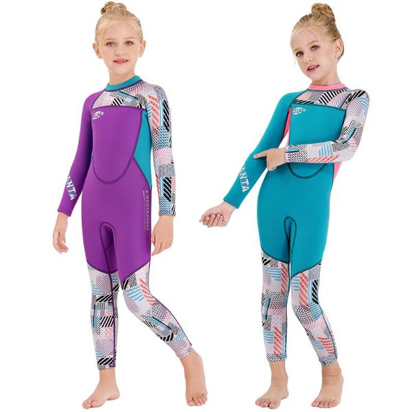 Badebekleidung, 2,5 mm Neopren-Neoprenanzüge, Kinder-Badebekleidung, Tauchanzüge, einteiliger Junior-Badeanzug für Jungen/Mädchen, Kinder-Rashguards