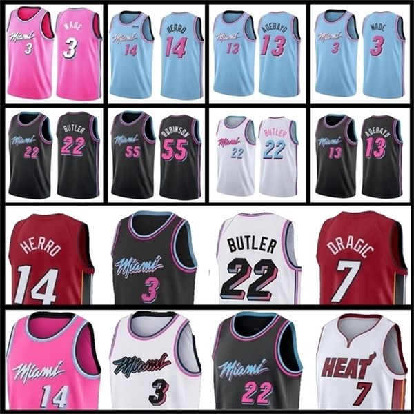 

0922 Butler Jeresy 3 Wade Jimmy Dwayne Tyler Dwyane Pelican Herro Miami\rHeats Goran Bam Dragic Duncan Ado Robinson Basketball Jersey, Color5
