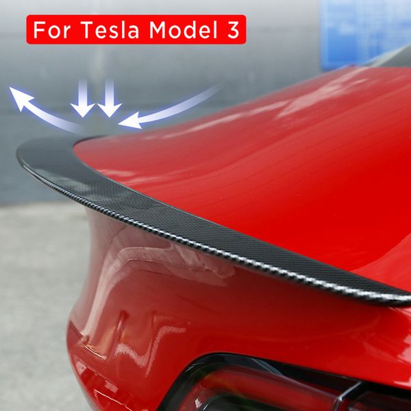 

for tesla model 3 2017-2020 2021 rear trunk lip carbon fiber abs wings spoiler car styling rear trunk spoiler model3 accessories