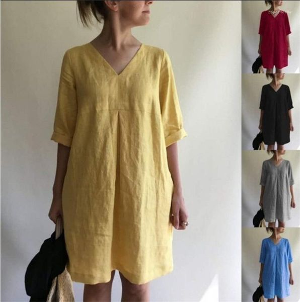 

casual dresses lantern summer half sleeve v neck dress female mid waist apparel fashion womens panelled, Black;gray