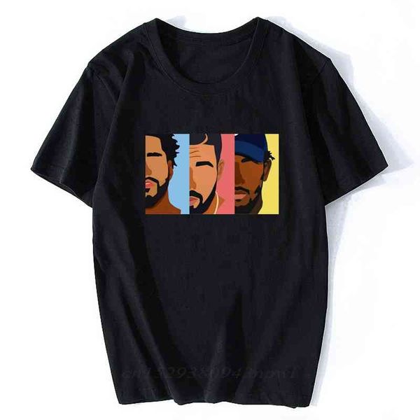 

t shirt drake j cole kendrick lamar hip hop men's t-shirts fashion cool design men cotton streetwear rap rock aesthetic clothes, White;black