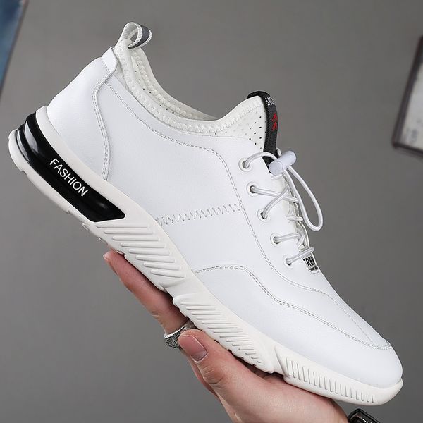 

men shoes fashion genuine leather loafers white breathable comfortable casual shoes outdoor men sneakers shoes 2022