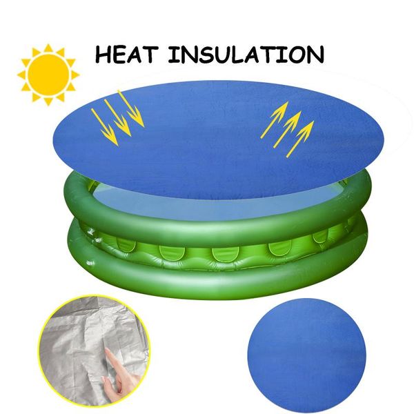 

life vest & buoy blue round pool cover keep warm solar zwembad protector foot above ground protection swimming accessoire swim