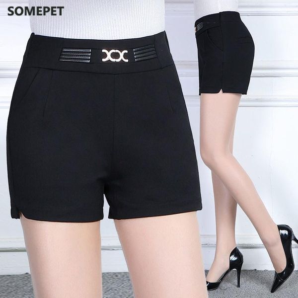 

women's shorts summer autumn england style suit elastic high waist lady large size tight skinny casual, White;black