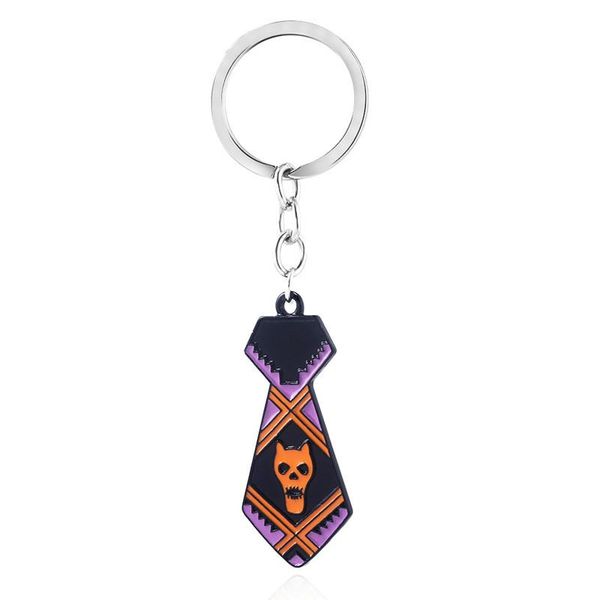 

keychains jojos bizarre adventure key chain kira yoshikage tie pendant necklace metal leather choker keychain anime jewelry t118, Silver
