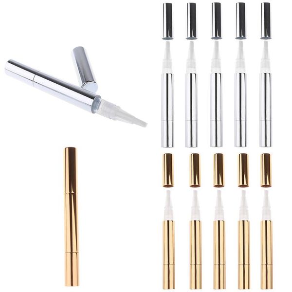 

storage bottles & jars 5pcs 3ml empty transparent twist pen cosmetic container with brush for lip gloss nail nutrient oil tube