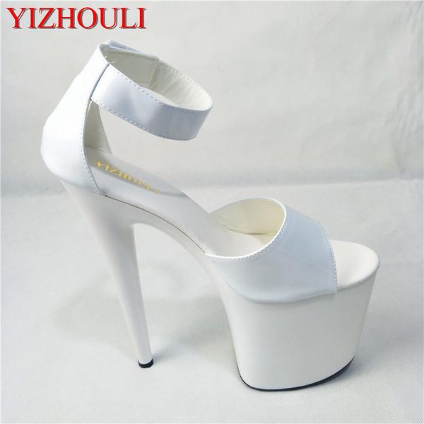 

dress shoes classic clubbing high heels women's shoe 20cm sandals model 8 inch white ankle wedding, Black