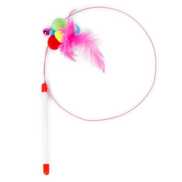 

cat toys kitten fun toy interactive play stick feather sticks for cats artificial with fish and feathers
