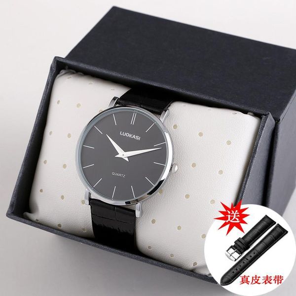 

wristwatches ultra-thin men's watches male students korean simple casual fashion belt waterproof shi ying non-mechanical, Slivery;brown