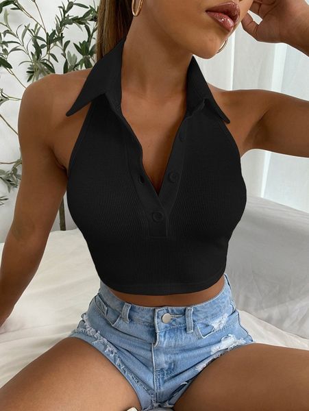 

half button halter m6pk#, White