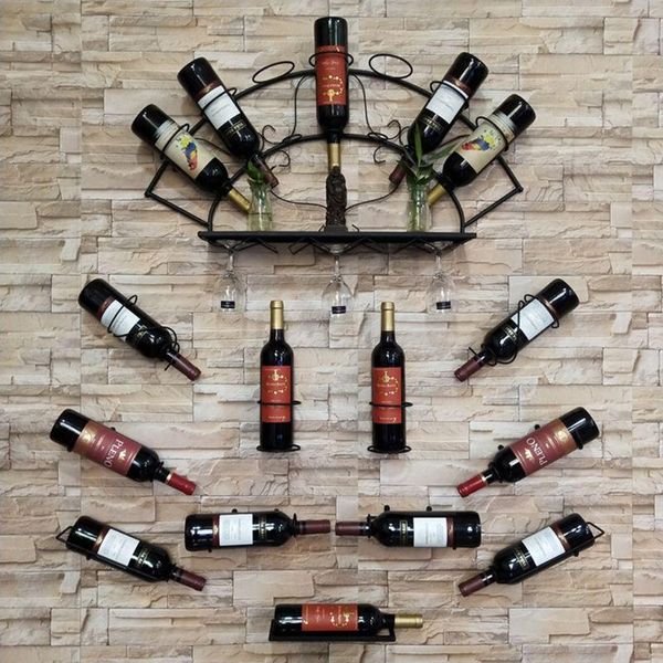 

ice buckets and coolers iron wall mounted wine bottle rack holder display shelf kitchen bar exhibition storage organizer home decor