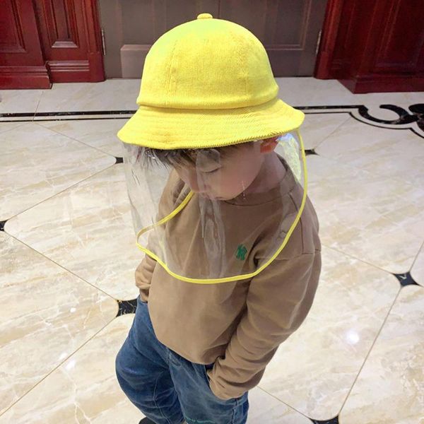 

4-8 years old children anti-spitting protective hat dustproof cover peaked waterproof and cotton material outdoor hats, Black;white