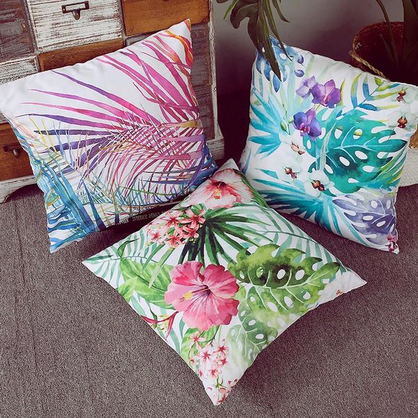 

plant cushion cover tropic tree green simple throw pillow decorative pillows flower for sofa car nordic cojines cushion/decorative