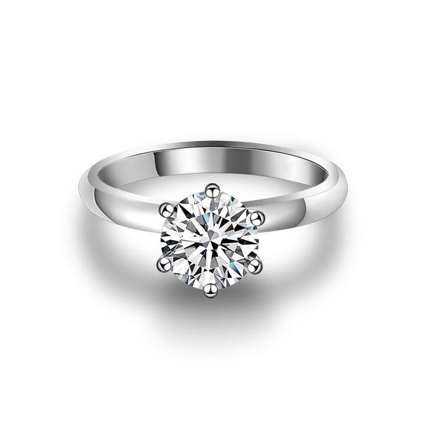 

cluster rings cheestar fashion 18k gold plated 925 silver 6 1ct moissanite ring for women, Golden;silver