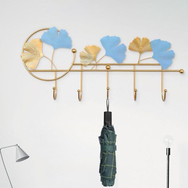 

hooks & rails ins light luxury hook wall hanging ginkgo leaf shape for bathroom coat umbrellas rack decor accessories