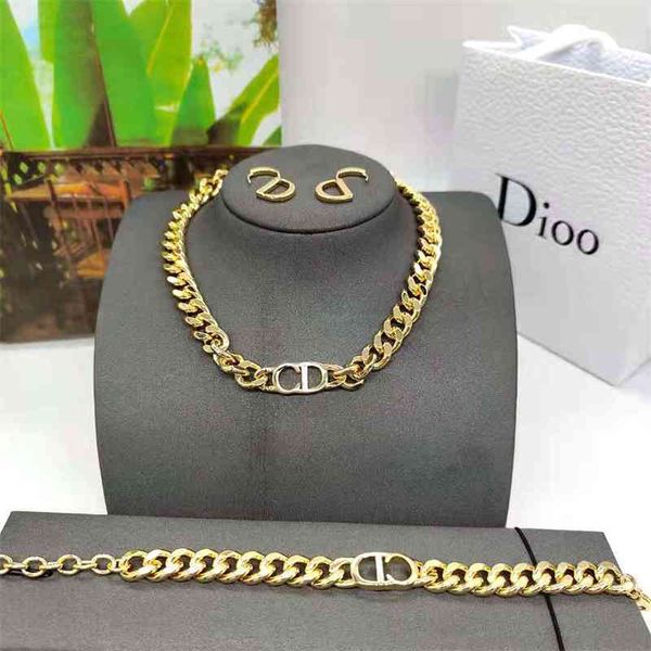 

75%off outlet family hand ornament thick chain necklace bracelet fashion letter earrings net red star same, Black