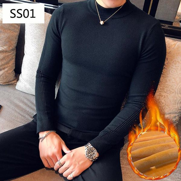 

men's sweaters sweater long sleeve slim fashion black for men ss01, White;black