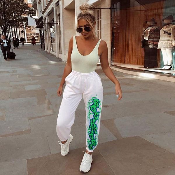 

women's pants & capris joggers cotton harem with print elastic waist autumn winter trousers gothic harajuku, Black;white