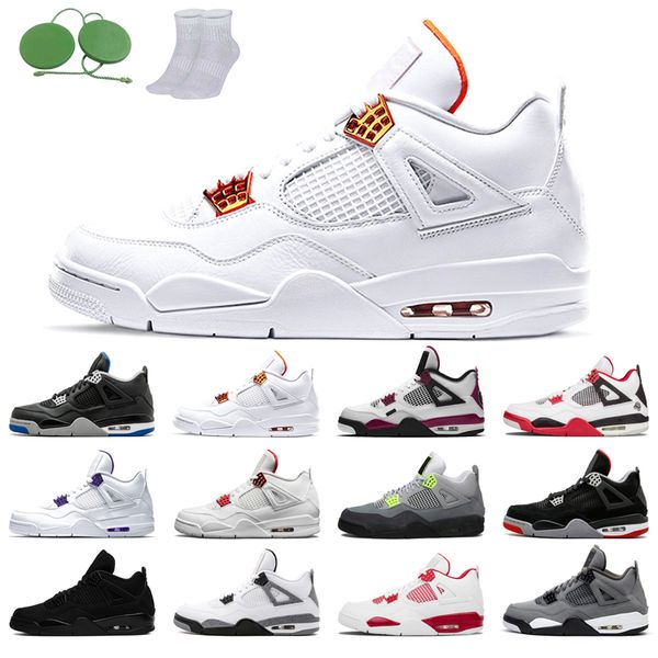 

4s man basketball shoes cool fashion color black cat purple university red neon bred alternate motorsport orange metallic dark cement grey f