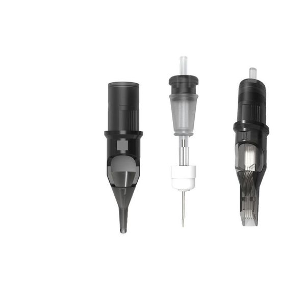 

tattoo needles fel disposable premium private label spiral mixed rotary safety membrane eyebrow cartridge with silicone grip