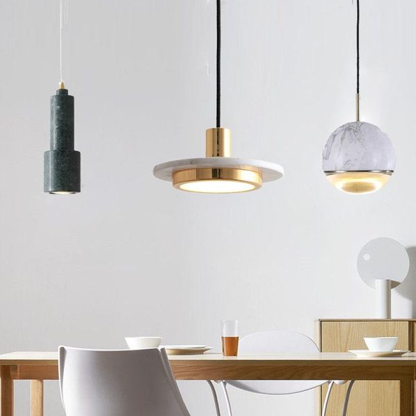 

pendant lamps modern marble round ball ufo single-head droplight art restaurant bar counter library bedside chandelier led