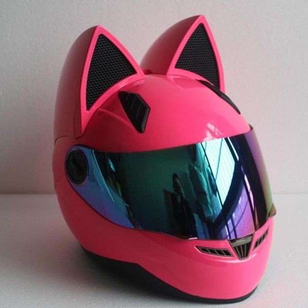 

motorcycle helmets advocacy personality, helmet, can not be so ordinary. ice cream with a pair of cat ears, cool, but also lovely mark