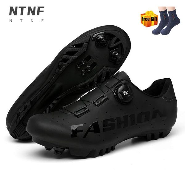 

cycling shoes man mtb sneakers mountain bike self-locking road bicycle sports outdoor training cycle footwear, Black