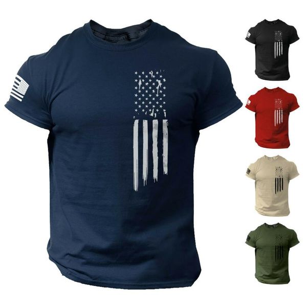 

men's t-shirts tshirts summer plus size printed t-shirt american flag distressed o neck short sleeves casual handsome clothes streetwea, White;black