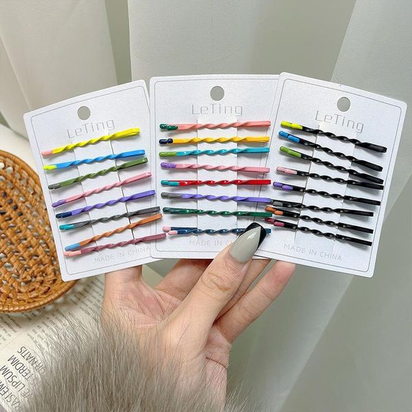 

5/8 pcs/set children cute colors speckled waves ornament hair clips girls lovely sweet barrettes hairpins kids accessories, Slivery;white